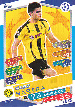 Marc Bartra Borussia Dortmund 2016/17 Topps Match Attax CL #DOR06